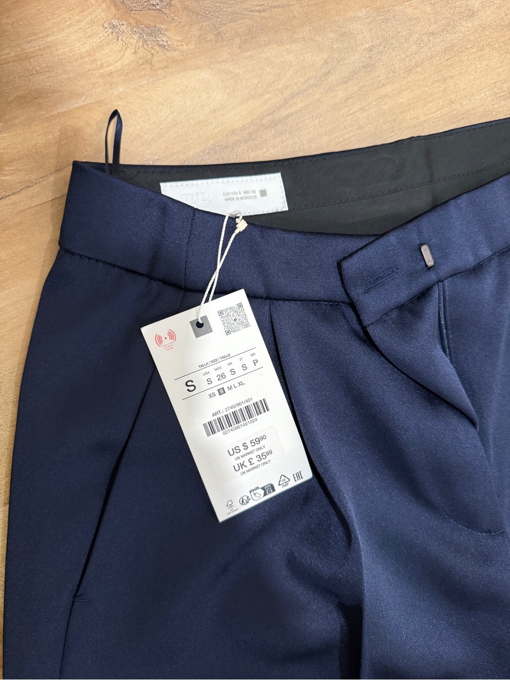 Zara Blue Satin Trouser